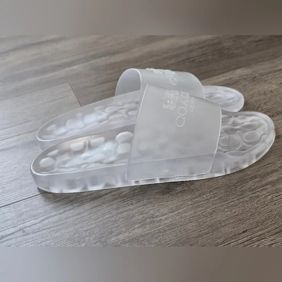Coach Ulyssa Rubber Slide Clear Size 8 Coastal Nautical Vaca Casual Streetwear - Picture 9 of 15